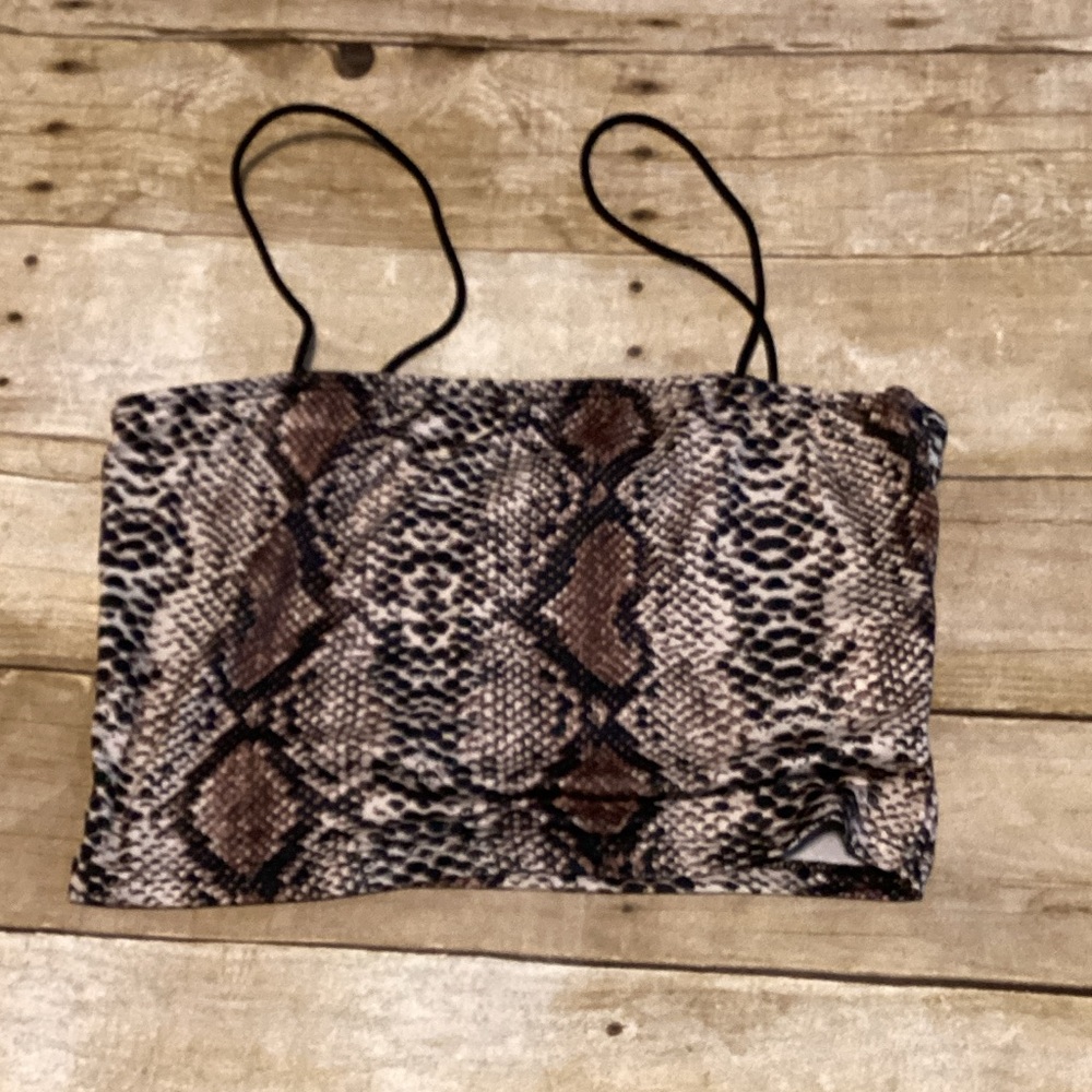 SHEIN Brown and Black Reptile Print Top